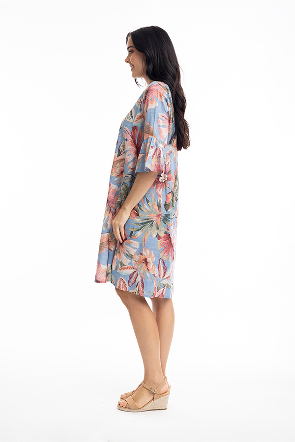 Orientique Luzon Contemporary Frill Sleeve Dress - Image 2